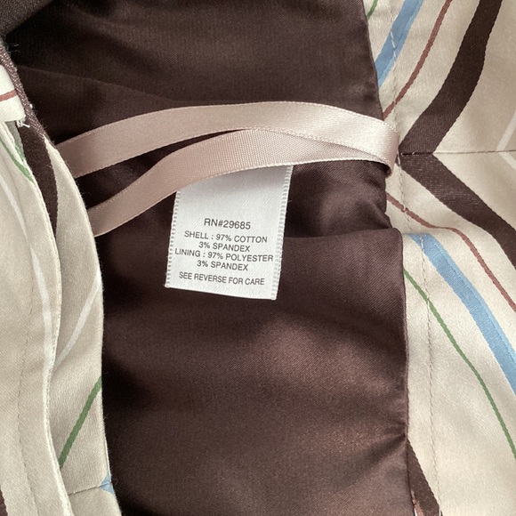 Pendleton Skirt. Tan with Vertical Stripes. Size 8. - Picture 8 of 11